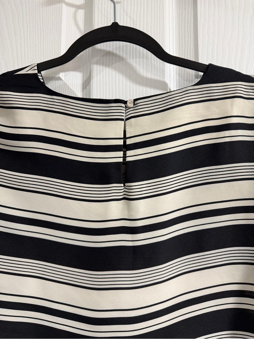 LOFT Black and Cream Striped Short Sleeve Tee - Picture 3 of 6